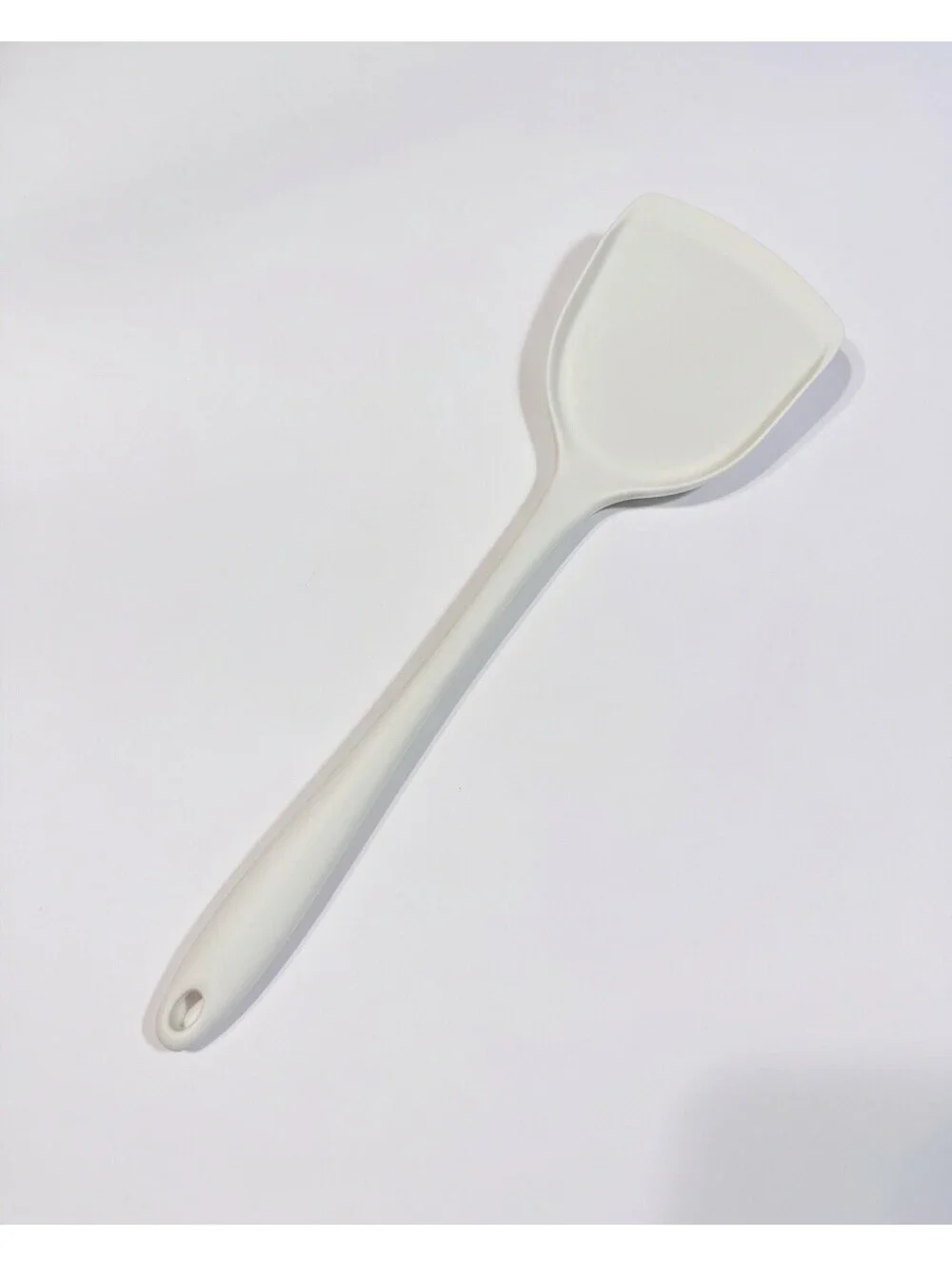 Silicone Turner Spatula White One Piece Heat Resistant Nonstick Kitchen Tool
